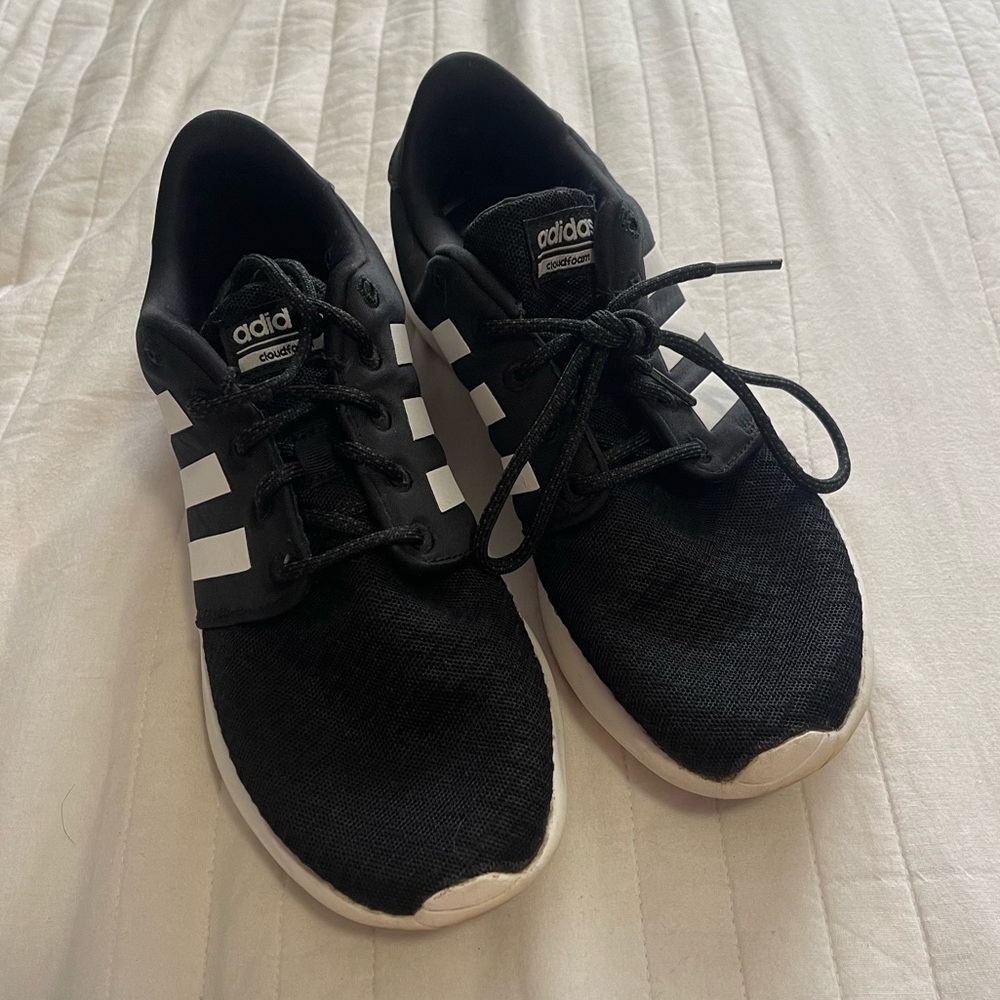 Black and Gray Adidas Tennis Shoes